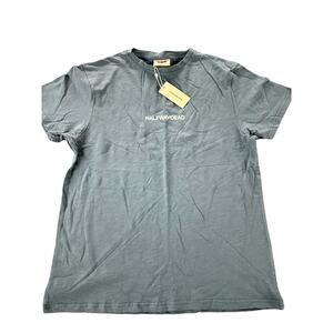 NWT HWD Halfway Dead Slate Blue Short Sleeve Slub Knit Tee Men's Size Medium